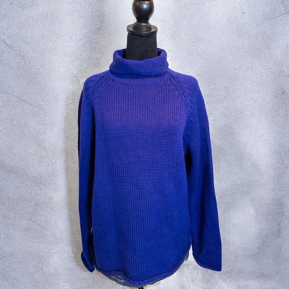 Vintage 90s J.Crew Heritage 100% Wool Oversized Chunky Knit Turtleneck XS - Picture 2 of 7